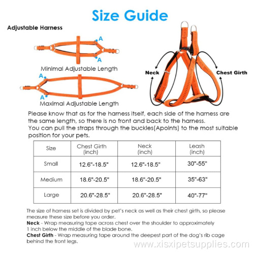 Color Reflective Dog Harness And Leash Set Wholesale